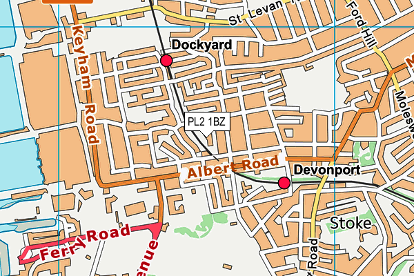 PL2 1BZ map - OS VectorMap District (Ordnance Survey)
