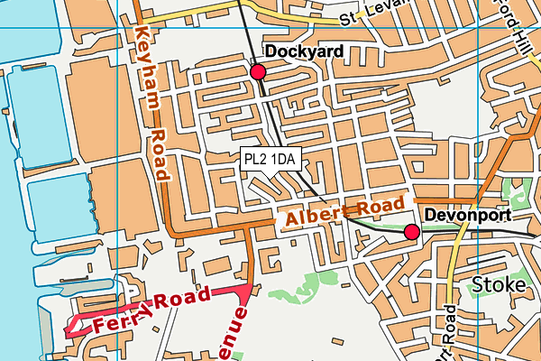 PL2 1DA map - OS VectorMap District (Ordnance Survey)