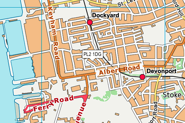 PL2 1DG map - OS VectorMap District (Ordnance Survey)