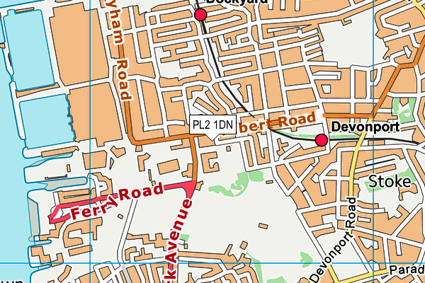 PL2 1DN map - OS VectorMap District (Ordnance Survey)