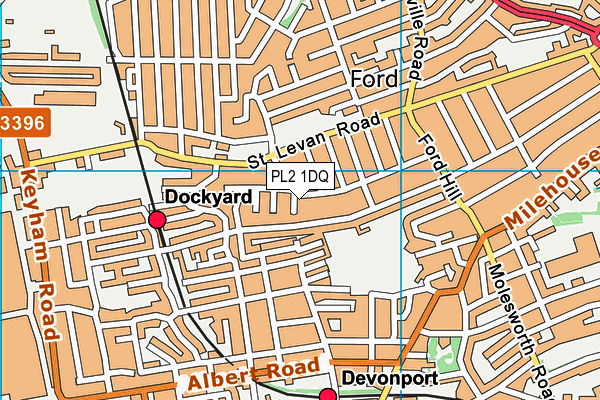 PL2 1DQ map - OS VectorMap District (Ordnance Survey)