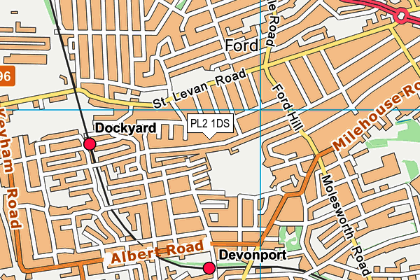 PL2 1DS map - OS VectorMap District (Ordnance Survey)