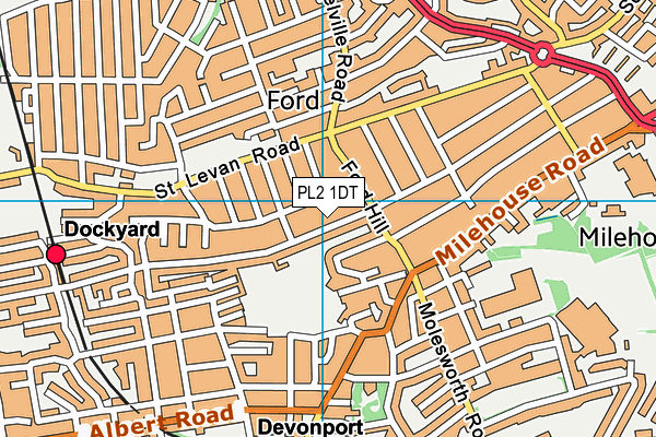 PL2 1DT map - OS VectorMap District (Ordnance Survey)