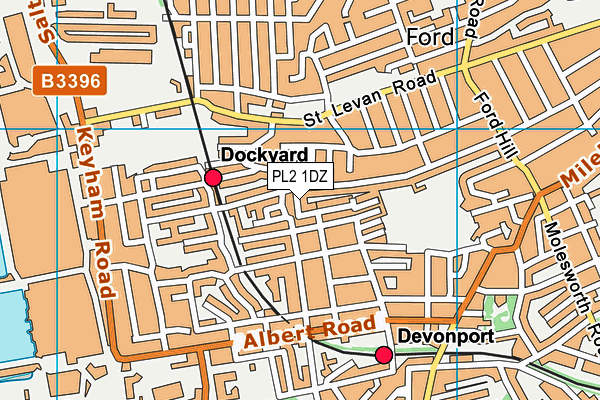 PL2 1DZ map - OS VectorMap District (Ordnance Survey)