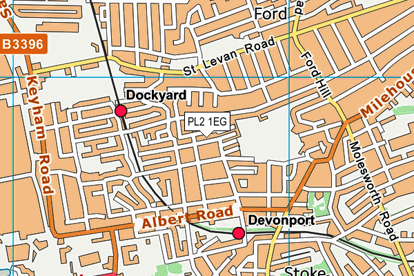 PL2 1EG map - OS VectorMap District (Ordnance Survey)