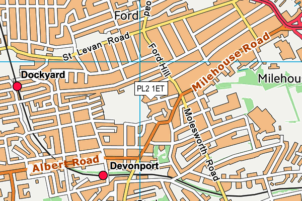 PL2 1ET map - OS VectorMap District (Ordnance Survey)