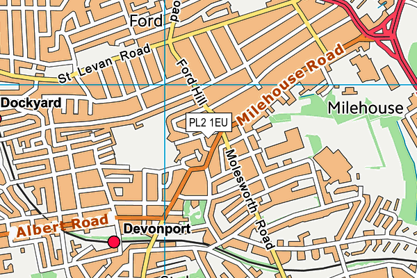 PL2 1EU map - OS VectorMap District (Ordnance Survey)