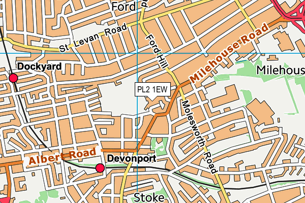 PL2 1EW map - OS VectorMap District (Ordnance Survey)