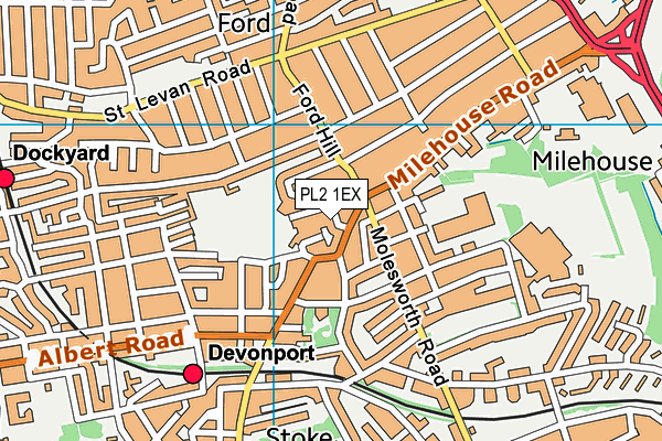 PL2 1EX map - OS VectorMap District (Ordnance Survey)