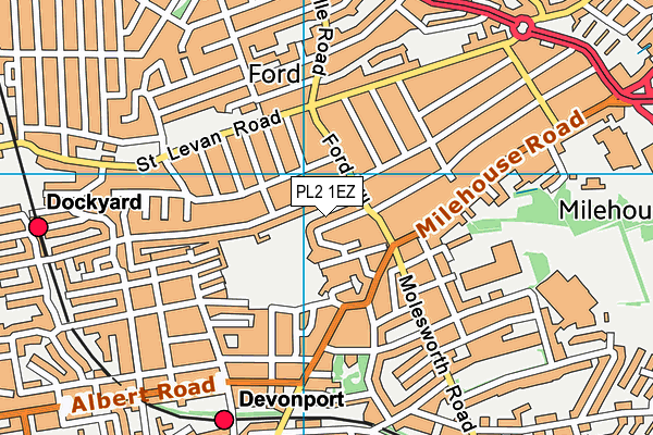 PL2 1EZ map - OS VectorMap District (Ordnance Survey)