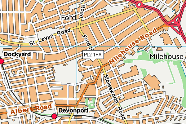 PL2 1HA map - OS VectorMap District (Ordnance Survey)