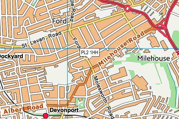PL2 1HH map - OS VectorMap District (Ordnance Survey)