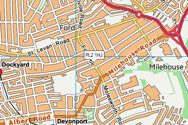 PL2 1HJ map - OS VectorMap District (Ordnance Survey)