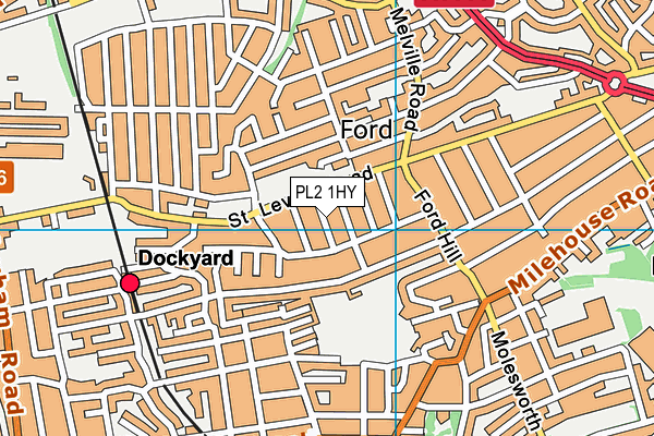 PL2 1HY map - OS VectorMap District (Ordnance Survey)