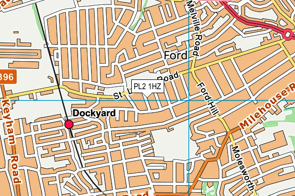 PL2 1HZ map - OS VectorMap District (Ordnance Survey)