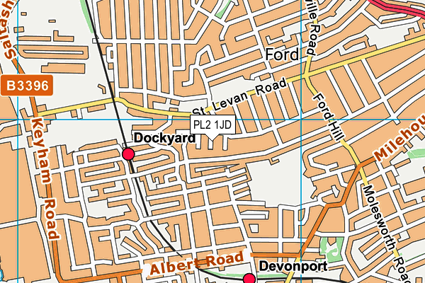 PL2 1JD map - OS VectorMap District (Ordnance Survey)
