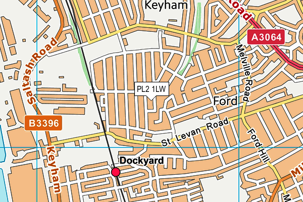 PL2 1LW map - OS VectorMap District (Ordnance Survey)