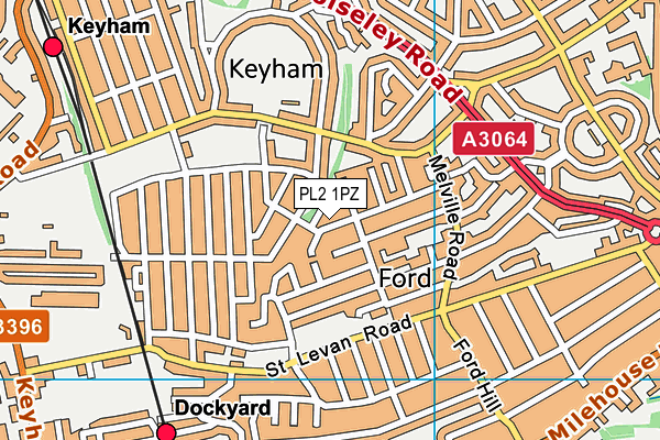 PL2 1PZ map - OS VectorMap District (Ordnance Survey)