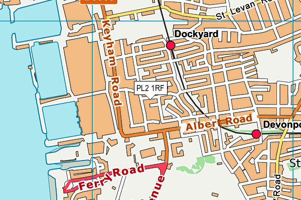 PL2 1RF map - OS VectorMap District (Ordnance Survey)