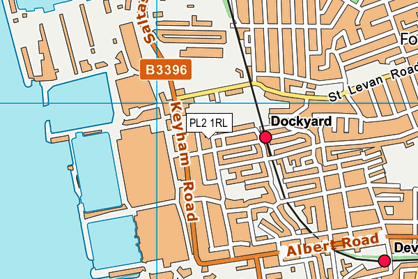 PL2 1RL map - OS VectorMap District (Ordnance Survey)