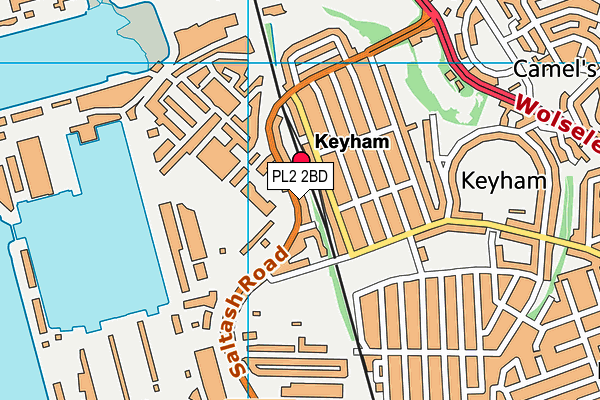 PL2 2BD map - OS VectorMap District (Ordnance Survey)