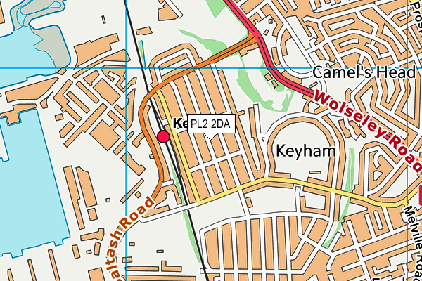 PL2 2DA map - OS VectorMap District (Ordnance Survey)