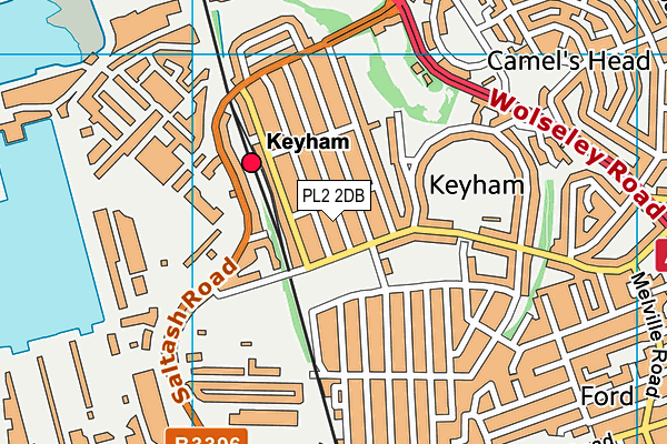 PL2 2DB map - OS VectorMap District (Ordnance Survey)