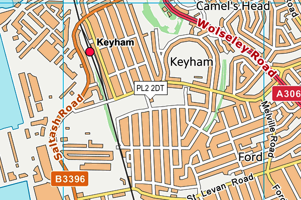 PL2 2DT map - OS VectorMap District (Ordnance Survey)