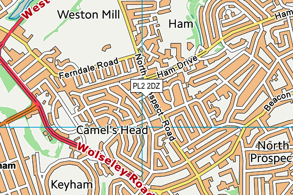 PL2 2DZ map - OS VectorMap District (Ordnance Survey)