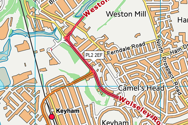 PL2 2EF map - OS VectorMap District (Ordnance Survey)