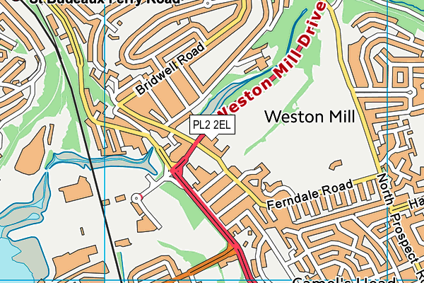 Weston Mill Oak Villa map (PL2 2EL) - OS VectorMap District (Ordnance Survey)