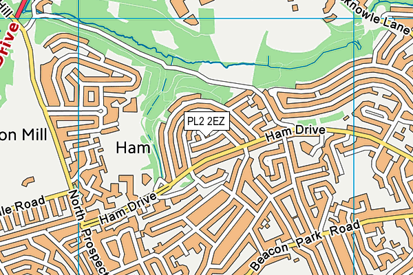 PL2 2EZ map - OS VectorMap District (Ordnance Survey)