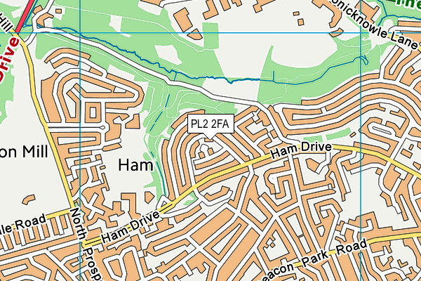 PL2 2FA map - OS VectorMap District (Ordnance Survey)