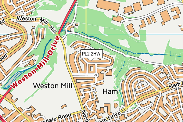 PL2 2HW map - OS VectorMap District (Ordnance Survey)