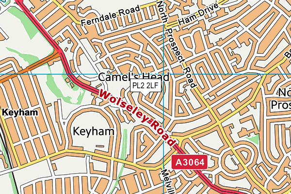 PL2 2LF map - OS VectorMap District (Ordnance Survey)