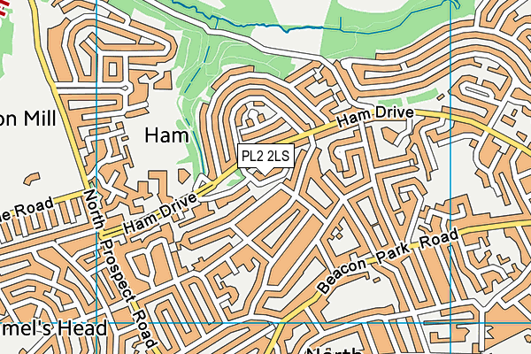 PL2 2LS map - OS VectorMap District (Ordnance Survey)