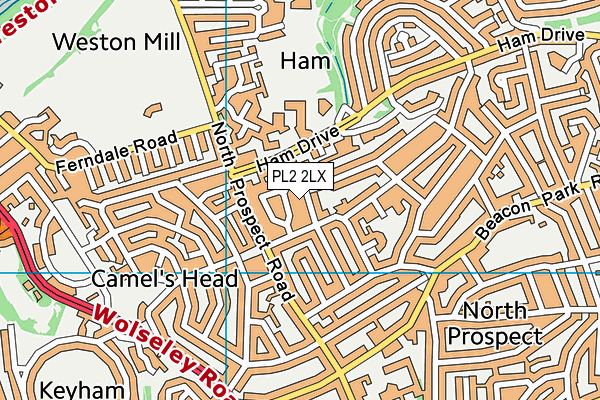 PL2 2LX map - OS VectorMap District (Ordnance Survey)