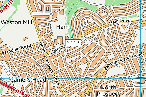 PL2 2LZ map - OS VectorMap District (Ordnance Survey)