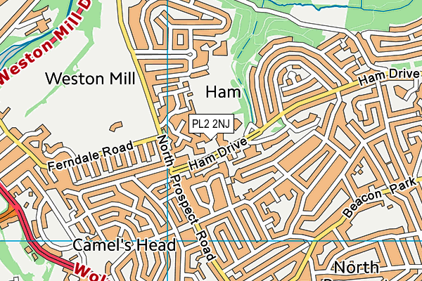 Ham Drive Nursery School and Day Care map (PL2 2NJ) - OS VectorMap District (Ordnance Survey)