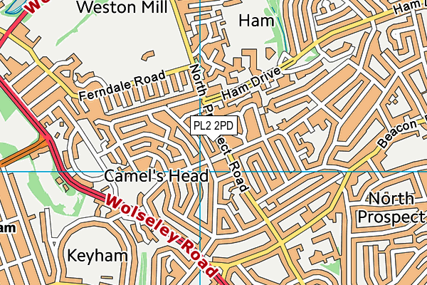 PL2 2PD map - OS VectorMap District (Ordnance Survey)