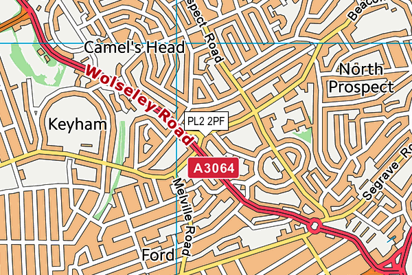 PL2 2PF map - OS VectorMap District (Ordnance Survey)