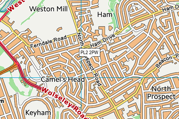 PL2 2PW map - OS VectorMap District (Ordnance Survey)