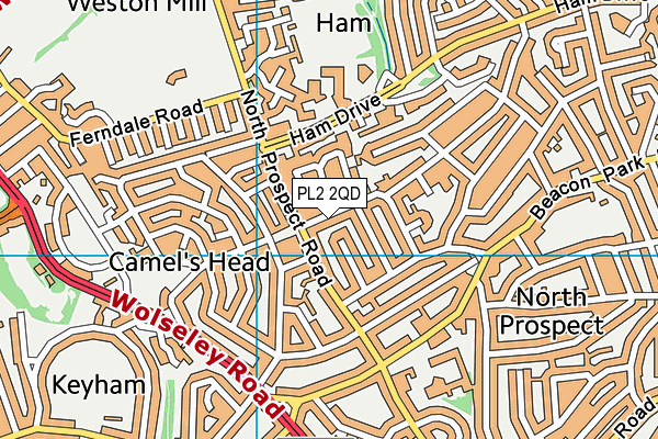 PL2 2QD map - OS VectorMap District (Ordnance Survey)