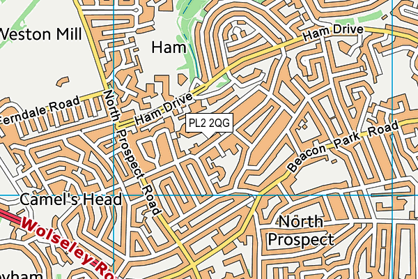 PL2 2QG map - OS VectorMap District (Ordnance Survey)