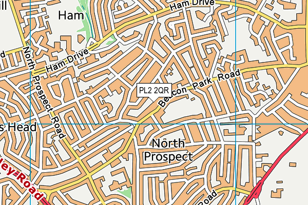 PL2 2QR map - OS VectorMap District (Ordnance Survey)