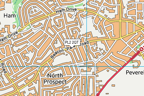 PL2 2QT map - OS VectorMap District (Ordnance Survey)