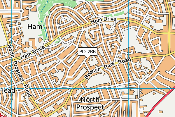 PL2 2RB map - OS VectorMap District (Ordnance Survey)