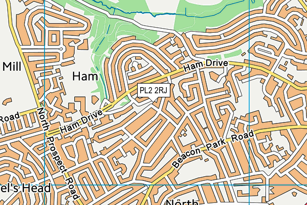 PL2 2RJ map - OS VectorMap District (Ordnance Survey)