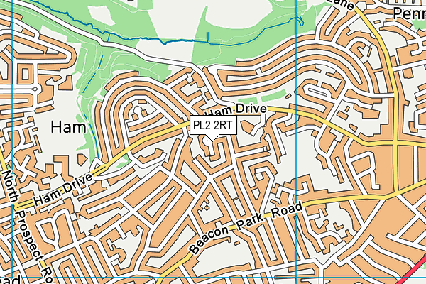 PL2 2RT map - OS VectorMap District (Ordnance Survey)