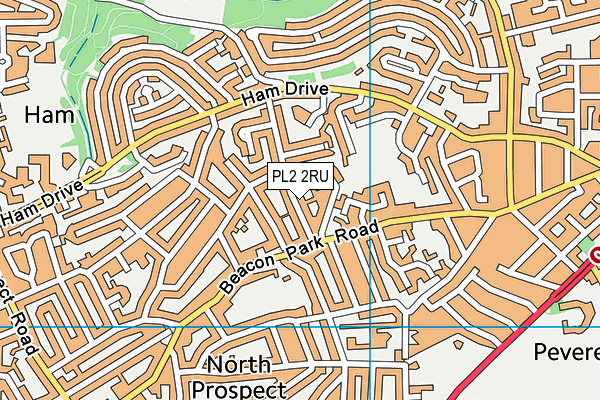 PL2 2RU map - OS VectorMap District (Ordnance Survey)